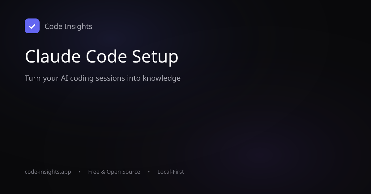 Claude Code Setup — Code Insights