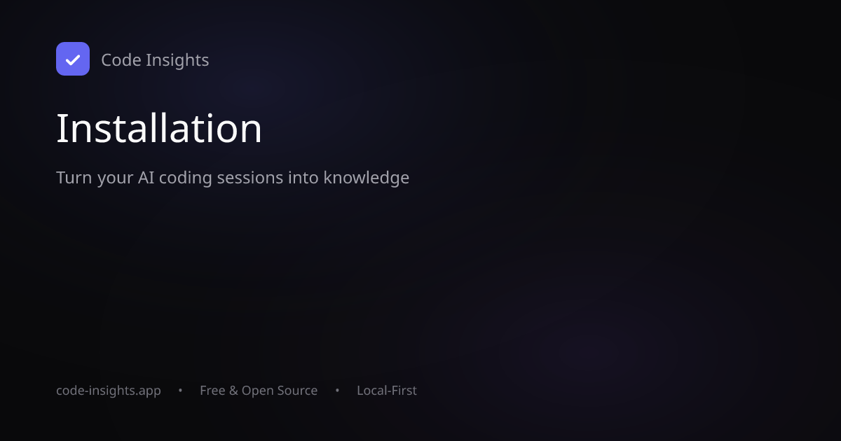 Installation — Code Insights