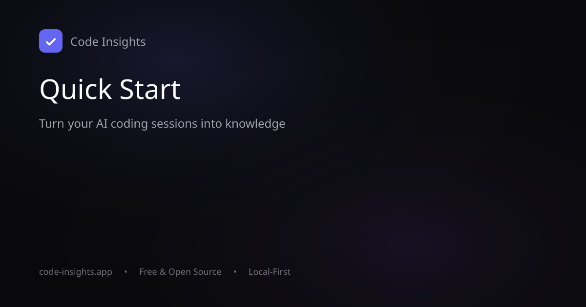 Quick Start — Code Insights